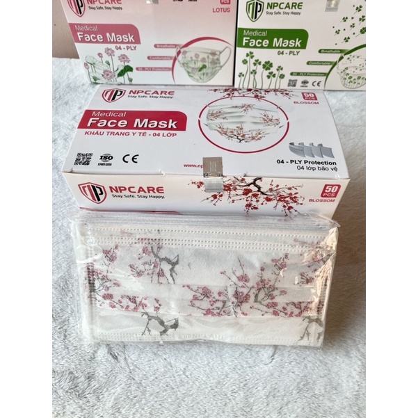 Khẩu trang họa tiết NP Care, 4 lớp kháng khuẩn cao cấp