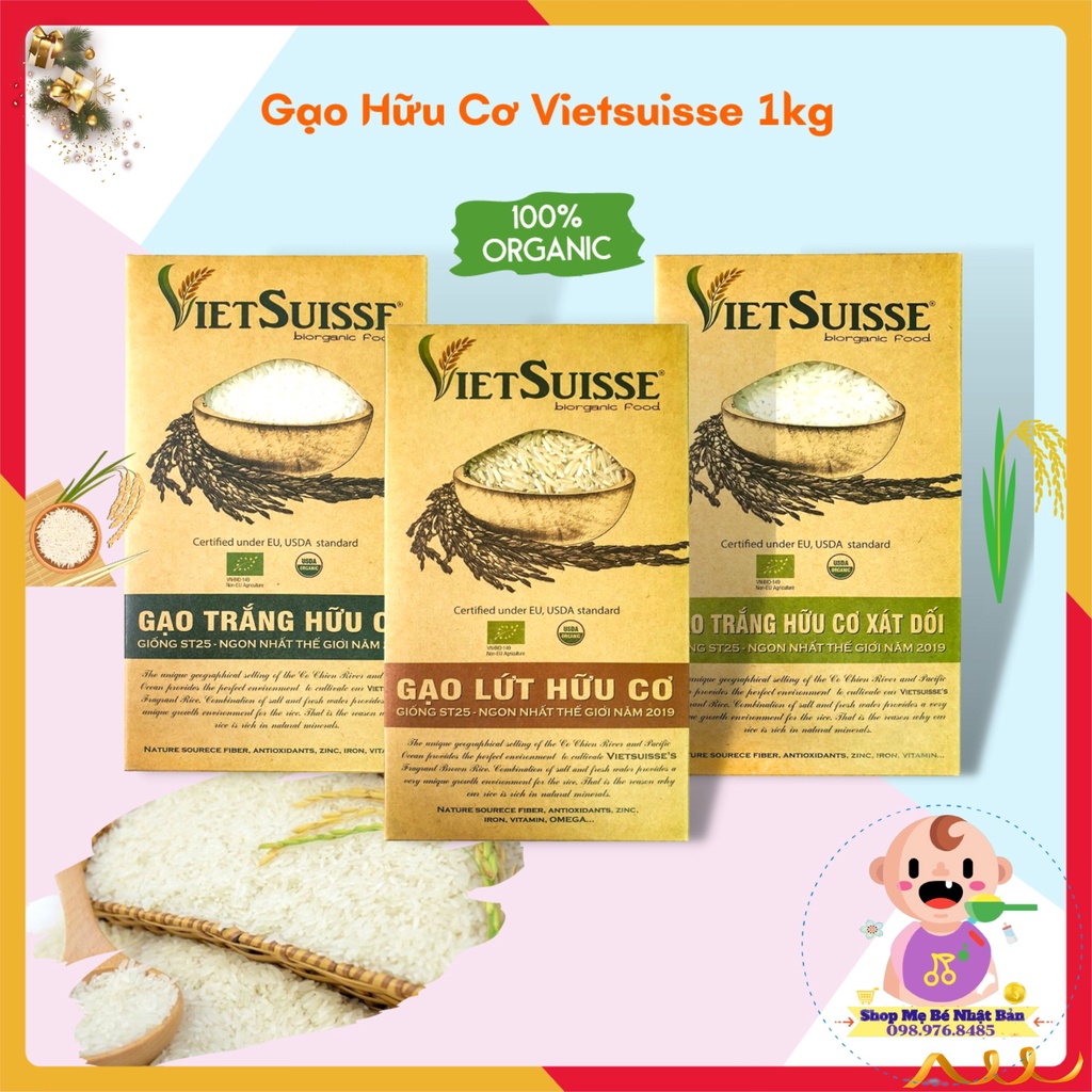 Gạo Hữu Cơ, Gạo Lứt Hữu Cơ Vietsuisse 1kg