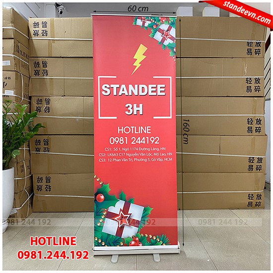 Standee cuốn nhựa giá rẻ 60*160cm, Banner cuốn | 3H