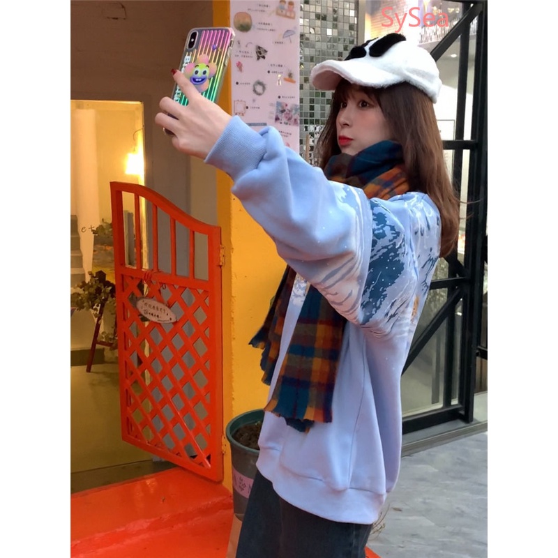 Áo Sweater Dáng Rộng In Hình Thỏ Xinh Xắn Phong Cách Hàn Quốc Cho Nữ