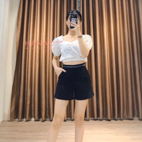 Quần short ngắn ôm trơn ống rộng cạp kim sa cá tính có túi - Màu Đen Trắng Kem - Vải mềm mặc đi biển ở nhà ngủ thể thao