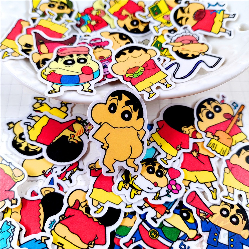 ★★★ Sticker Dán Trang Trí Nhật Ký Hình Cậu Bé Bút Chì Shin-chan Q-3 ★★★ Bộ 50 Miếng Dán Trang Trí Album Thời Trang DIY Kích Thước 2~3cm
