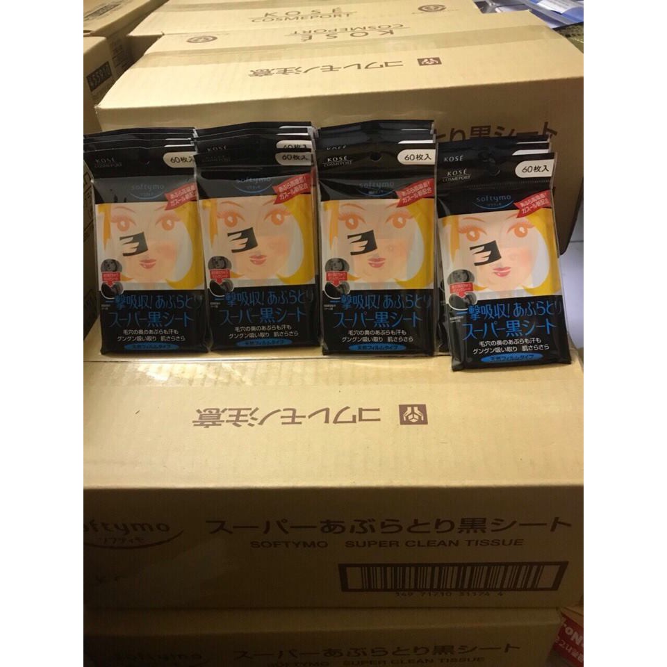 Giấy Thấm Dầu Kose Softymo Than Hoạt Tính 60 Tờ Của Nhật Bản | BigBuy360 - bigbuy360.vn
