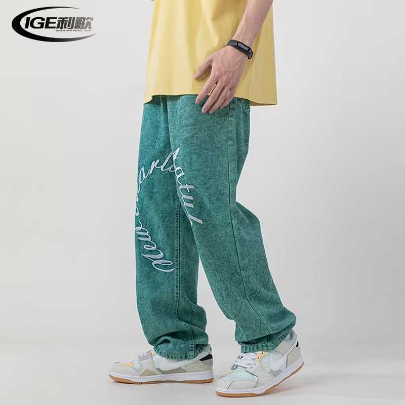 Quần jeans Dài In Chữ Thời Trang Cho Nam size S-3XL