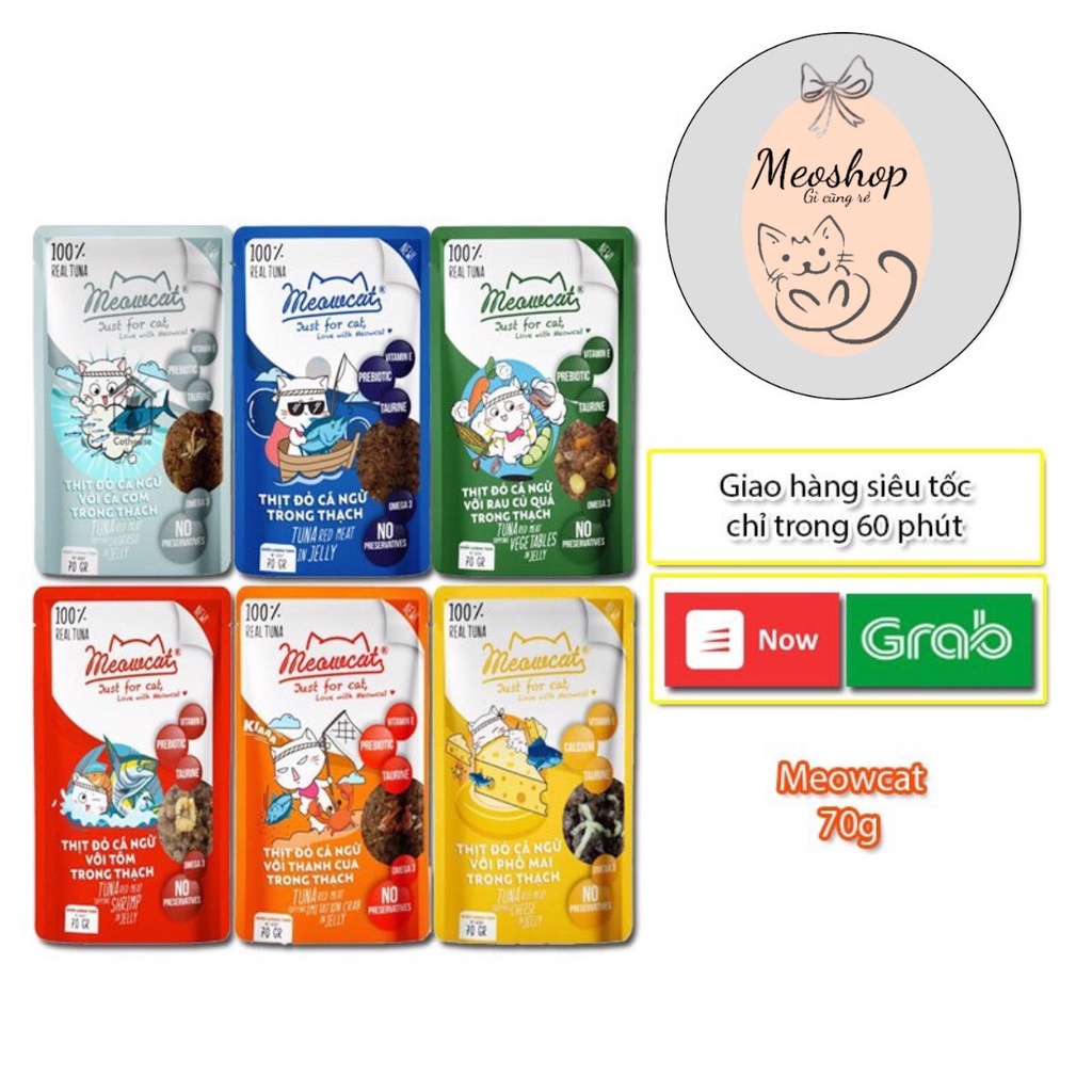 Pate mèo Meowcat 70g, thức ăn cho mèo - 9 vị cung cấp dinh dưỡng