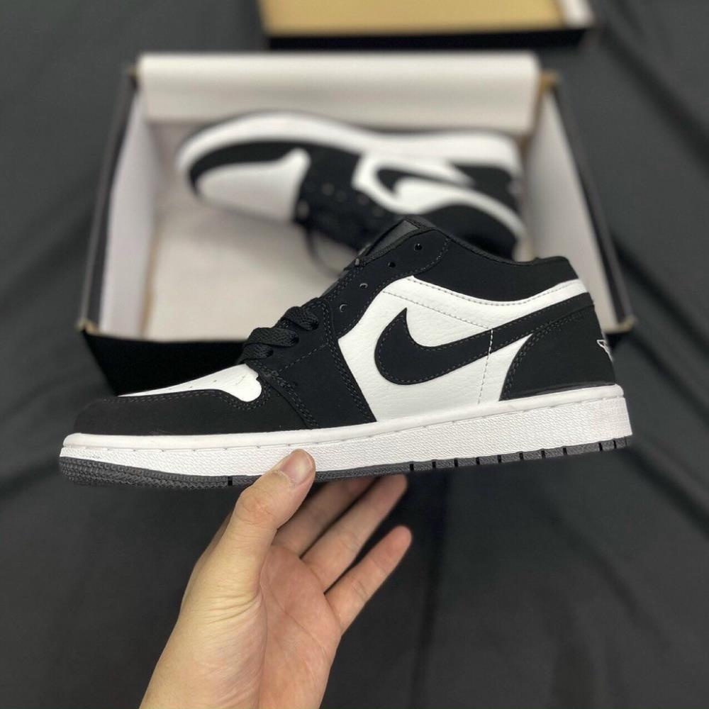 Giày Thời Trang Nam Nữ Đẹp Nike Jordan 1 Panda Cổ Thấp JD1 Đen Trắng Giá Rẻ, Giày Hàn Quốc Nữ G03 QCO
