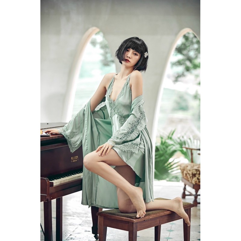 Set Choàng + Đầm Phi Lụa Ren X