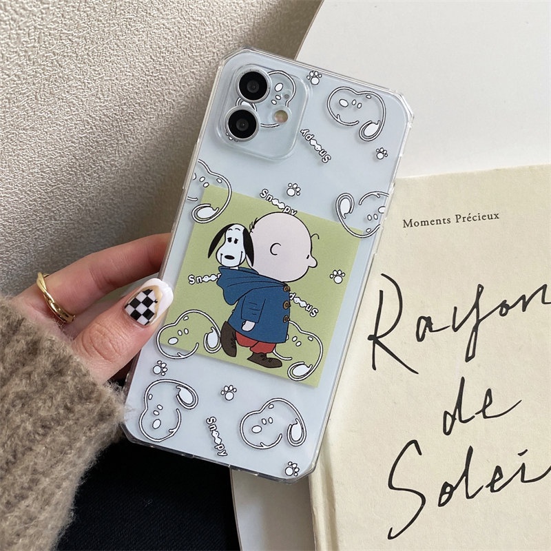 Ốp Điện Thoại Mềm Trong Suốt Chống Sốc Hình Snoopy Cho Samsung S10 S20 S21 S22 Note 10 Plus 20 Ultra S21 FE S21+ S22+ 5G