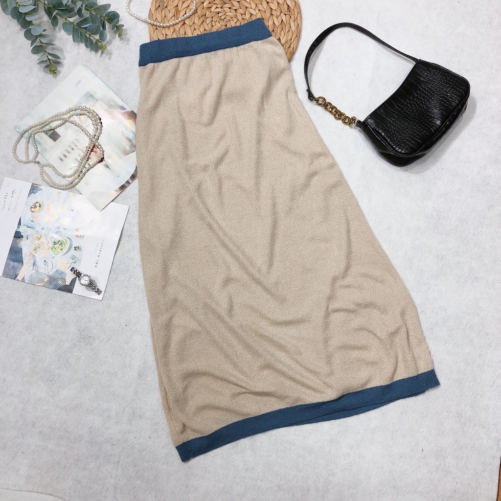 Chân Váy Len Midi Dáng A Váy Dệt Kim Dài Len Mongtoghi Mềm Mịn