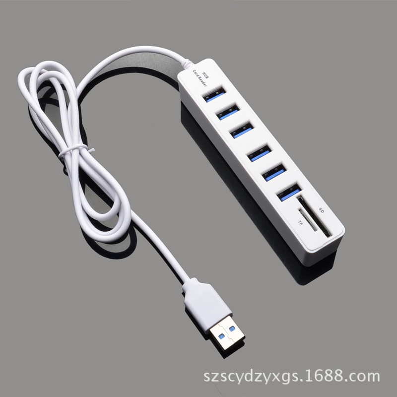 Bộ Chia 8 Cổng Usb 2.0 Tích Hợp Đầu Đọc Thẻ Nhớ Tf / Sd