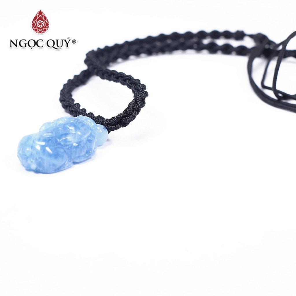 Mặt dây chuyền tỳ hưu đá aquamarine mệnh thủy, mộc - Ngọc Quý