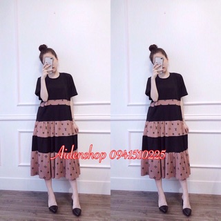 Váy bầu suông dài cotton