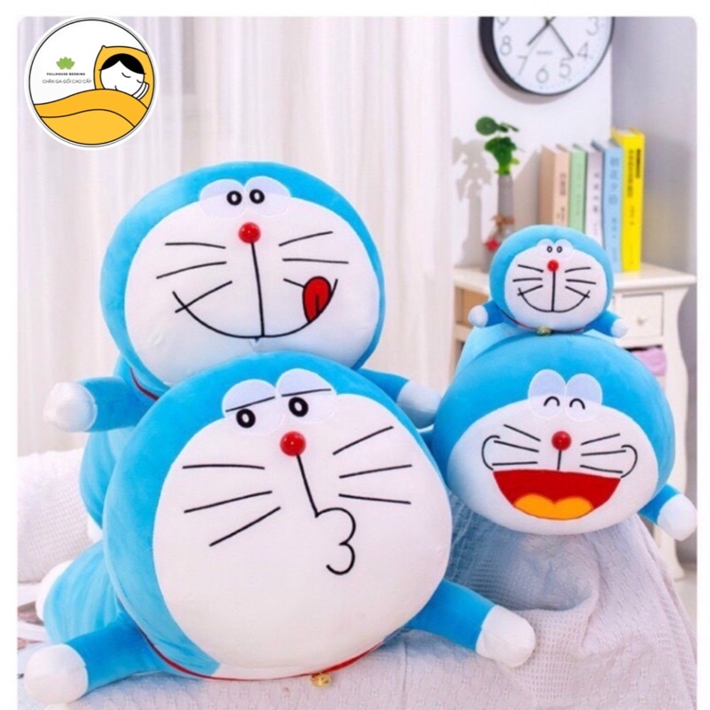 Gối Ôm Gấu Bông Doraemon Đáng Yêu Vải Nhung Co Dãn 4 Chiều Hàng Cao Cấp