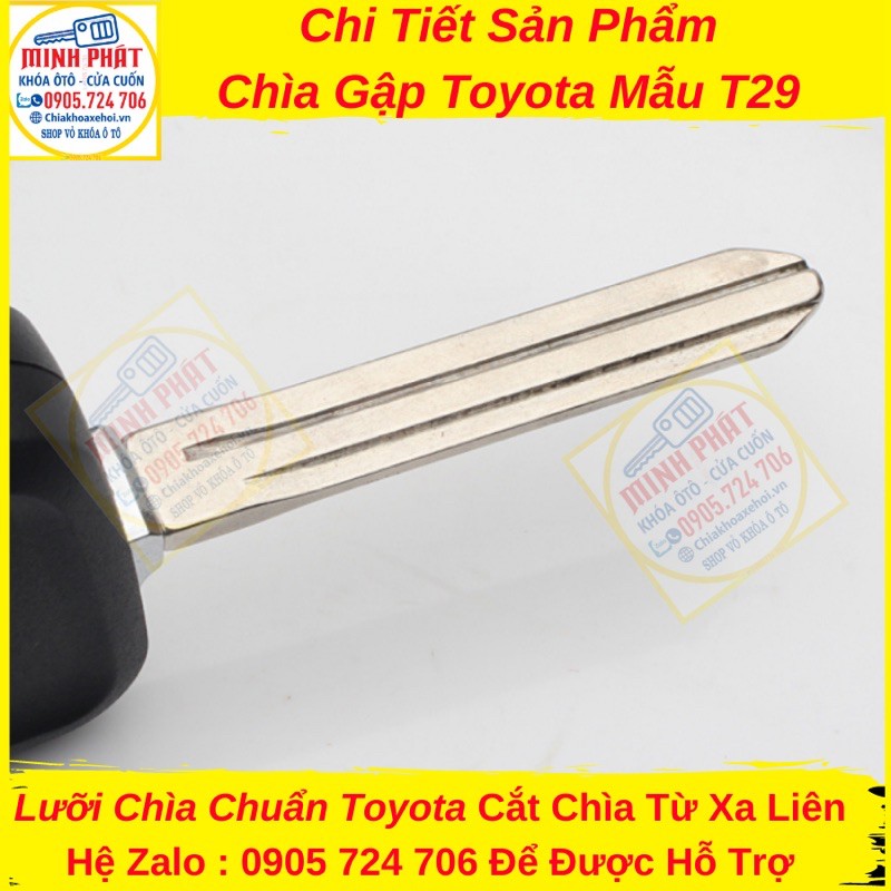 Chìa Khoá Xe Toyota Vios Innova Fortuner Corolla altis Hilux Yaris Mẫu Gập