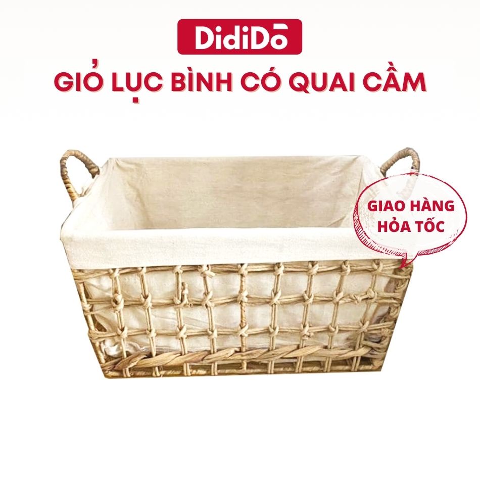 Giỏ lục bình H20 có quai cầm kèm lót