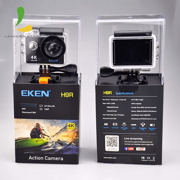 Combo Camera Hành Trình EKEN H9R V8.1 Pin Dự Phòng + Dock Sạc Đôi