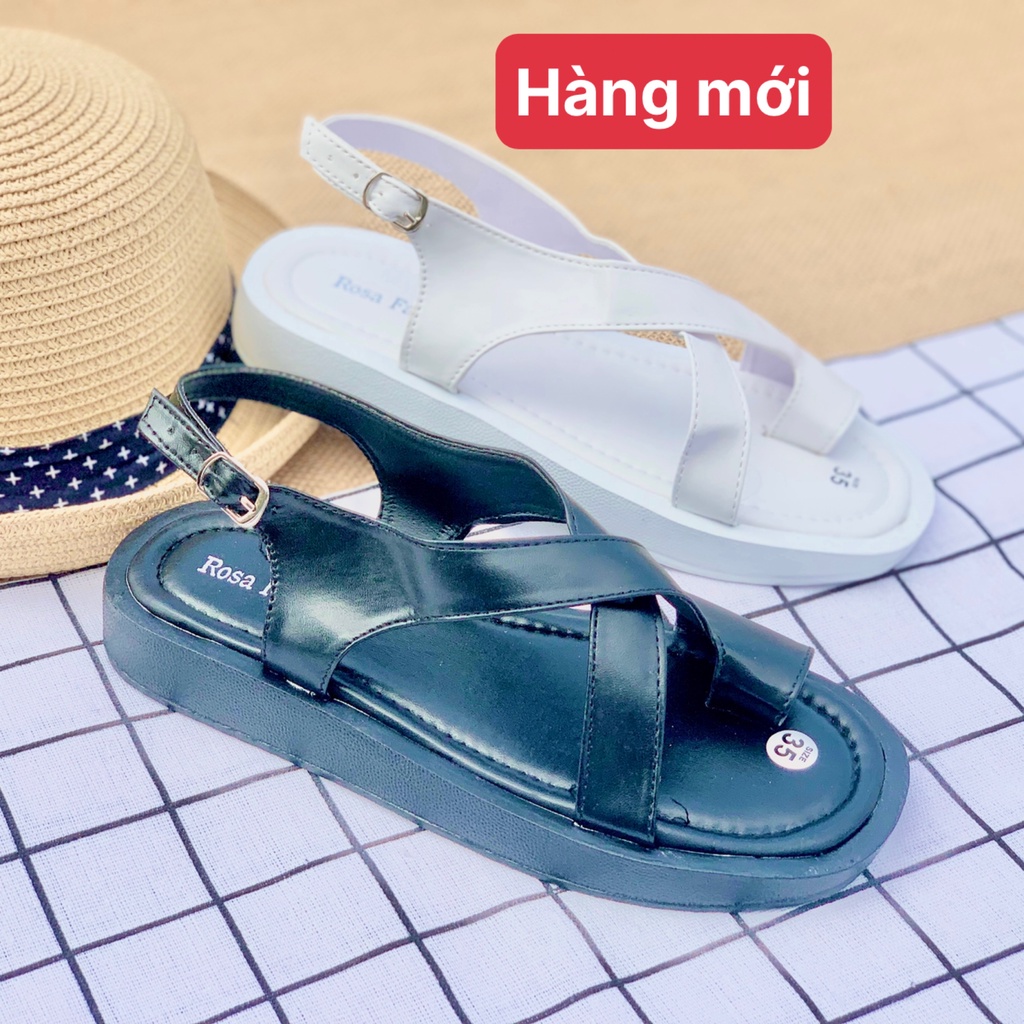 Dép sandal nữ quai hậu học sinh đi học kiểu xỏ ngón quai dán đế bánh mì cao 3 phân sinh viên-giày dép 97
