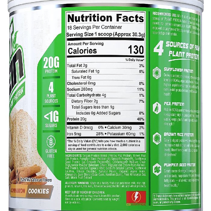 Sữa Thực Vật Nutrex Plant Protein Nguồn Gốc Thực Vật, Dinh Dưỡng Ăn Chay, Thuẩn Chay