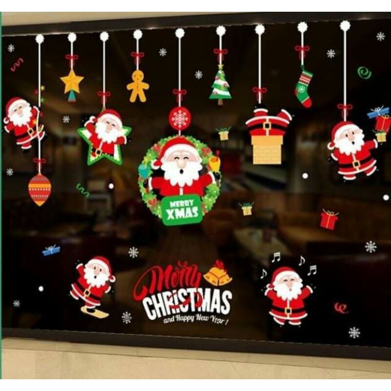 Decal dán kính trang trí Noel