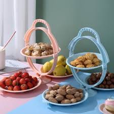 Khay Đựng Trái Cây, Hoa Quả, Bánh Kẹo 3 Tầng Gấp Gọn