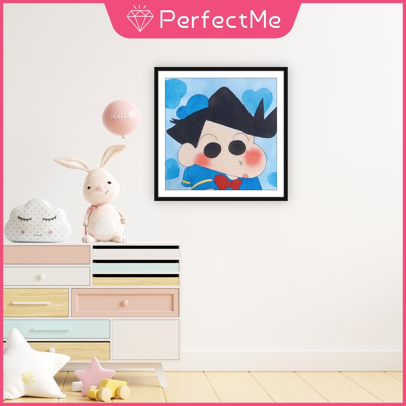 Bộ tranh đính đá 5D họa tiết cậu bé bút chì độc đáo kích thước 30x30cm