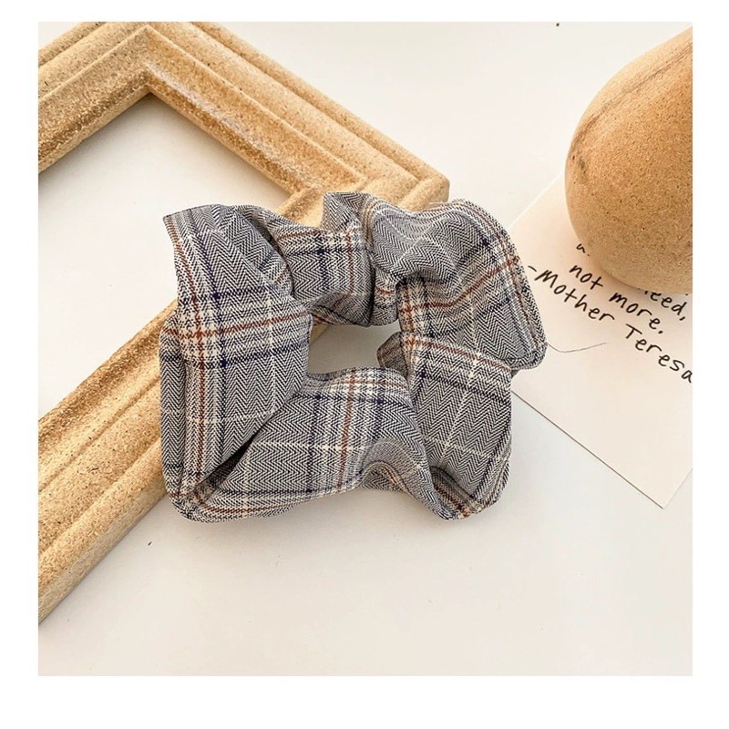 [Mã FAMARAL2 giảm 10K đơn 50K]HOT - Dây buộc tóc 5 màu scrunchies họa tiết kẻ [D01]