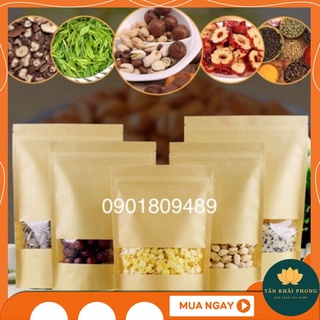 1Kg Túi Zipper giấy kraft đáy đứng có cửa sổ loại 1