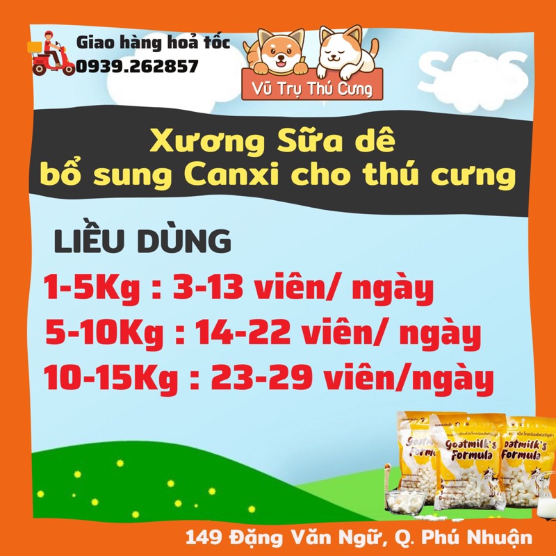 Xương thưởng sữa dê bổ sung Canxi cho thú cưng, Thái Lan, 500g