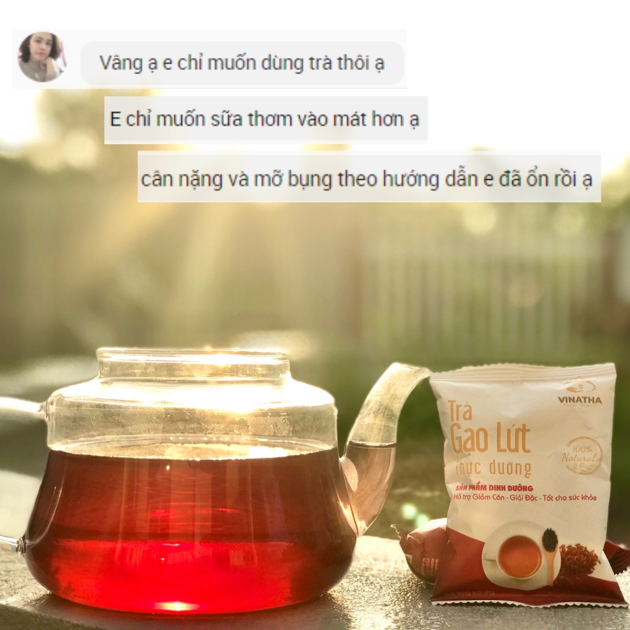 Combo 2 Trà Gạo Lứt Thực Dưỡng Vinatha 20 gói nhỏ (50 gram/gói)
