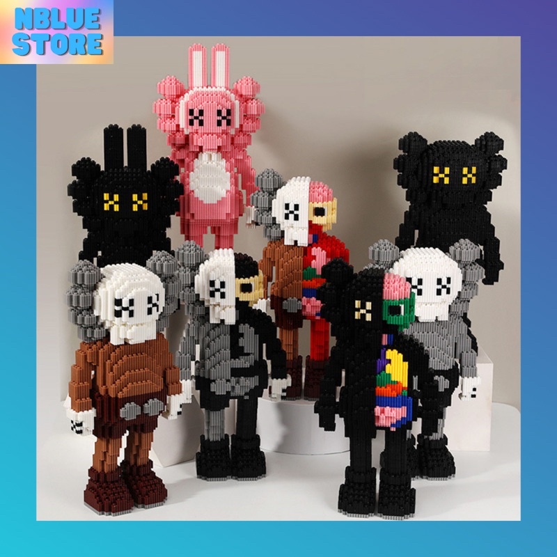 Lego Kaws cỡ lớn 41 cm đồ chơi lắp ghép (2000 mảnh) mô hình Kaws đáng yêu trang trí và quà tặng bé trai bé gái