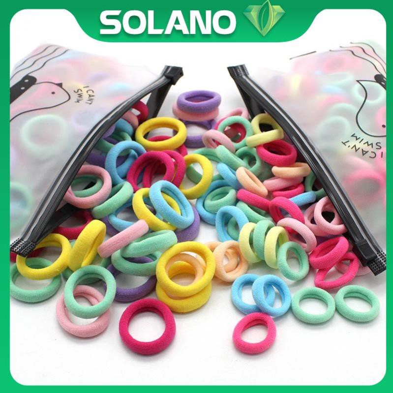 50 Dây buộc tóc SOLANO dây chun buộc tóc nỉ co giãn nhiều màu sắc thời trang phong cách Hàn Quốc cho nữ FAH-001309