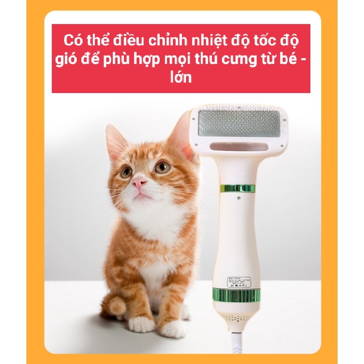 (HCM- Hoả tốc) Máy sấy kiêm lược chải lông cho cho mèo cao cấp 2 trong 1 - Máy sấy lông chó mèo