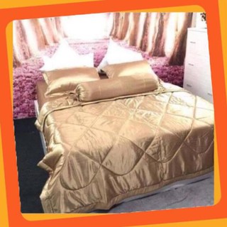 [Hot] Chăn ga gối phi lụa_L6 (vàng kem)