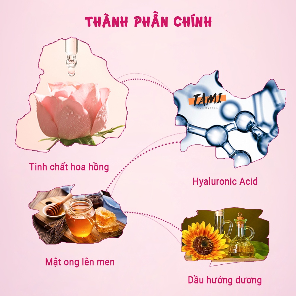 Tinh chất hoa hồng KISS ON cấp ẩm, thu nhỏ lỗ chân lông, da sáng đều màu, phục hồi hư tổn Kisson 30ml TM-KI-TC01