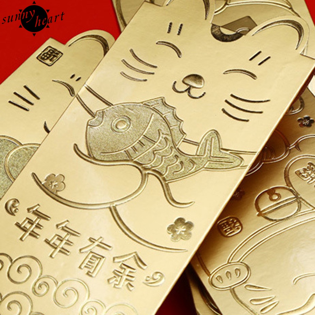 Phong bao lì xì ba chiều màu đỏ/vàng phong cách Trung Hoa cho năm mới