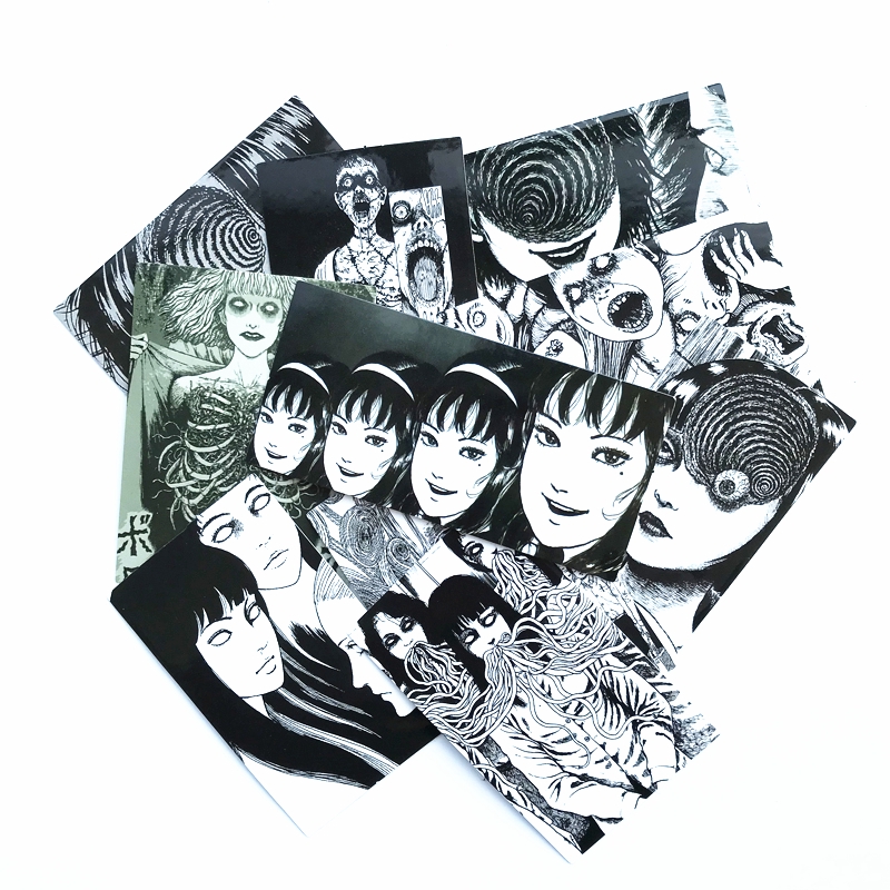 Decal dán tường -10 Pcs/set Junji Itou Horror Comic Stickers - Jdm Skateboard Doodle Stickers