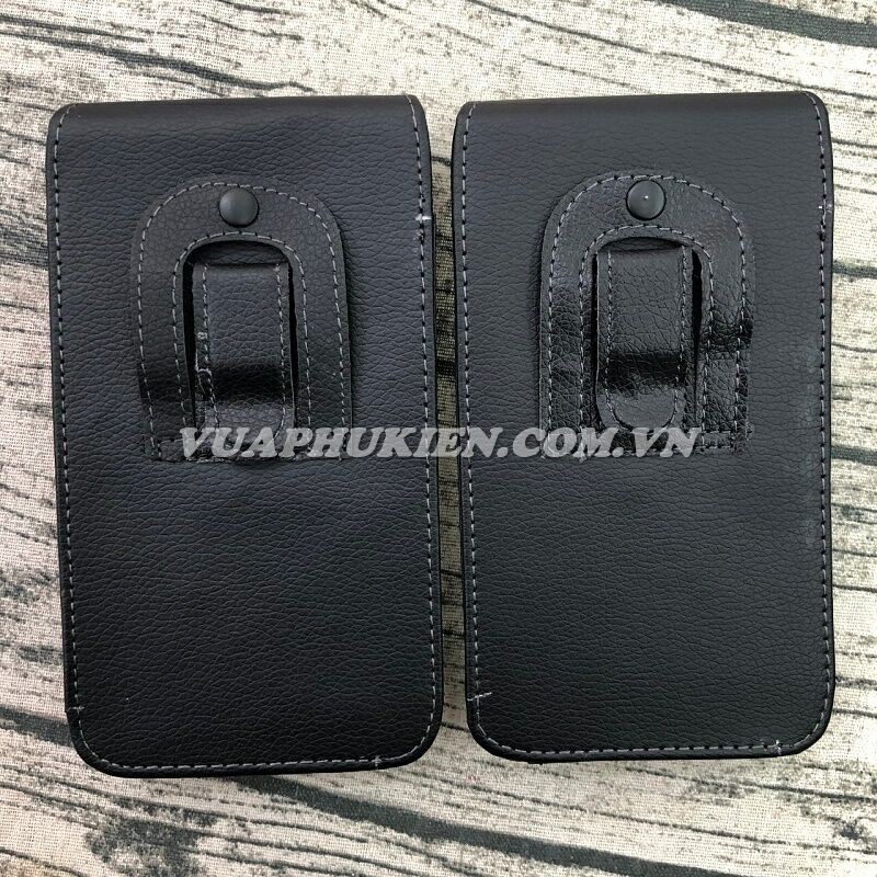 Bao da đeo thắt lưng, đeo hông, dựng đứng cho các dòng điện thoại 4.5 inch, 5.0 inch, 5.5 inch, 6.0 inch - Màu Đen