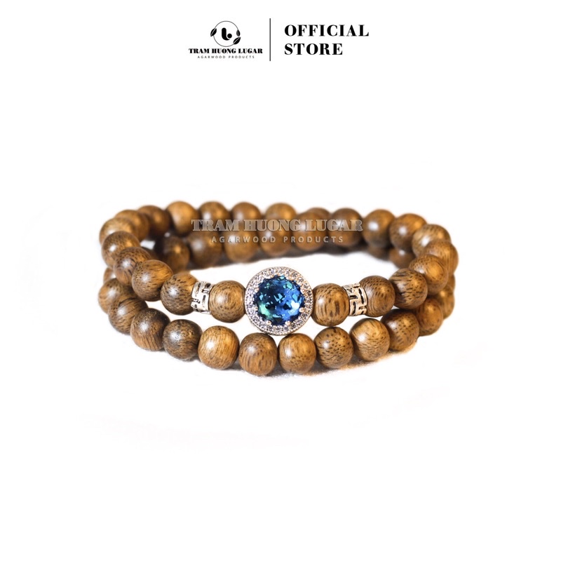 Vòng tay trầm hương Việt tự nhiên - Vòng đôi mix charm - Trầm hương Lugar