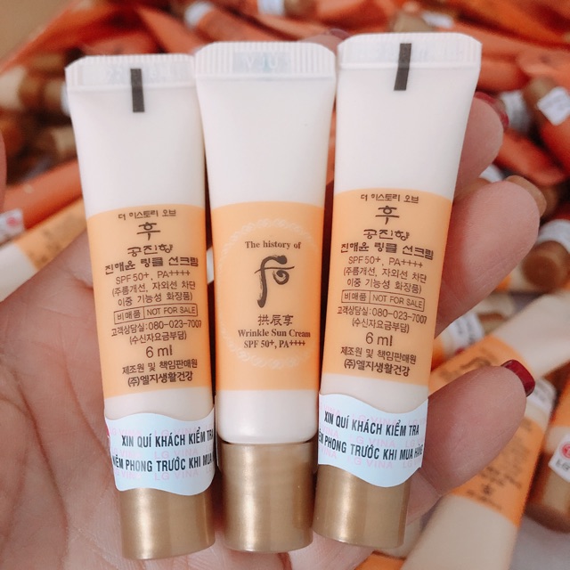 Xả hàng Kem chống nắng cải thiện nếp nhăn Whoo Jin Hea Yoon Wrinkle Sun Cream mini 6ml/ Ohui công ty chính hãng