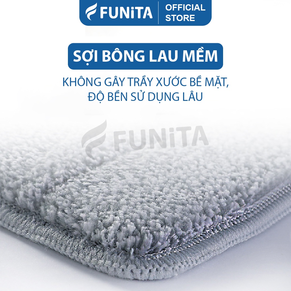 Bông lau cho cây lau nhà công nghệ sợi microfiber tự vắt phẳng, siêu thấm hút, diệt khuẩn, không bị rụng lông, không độc