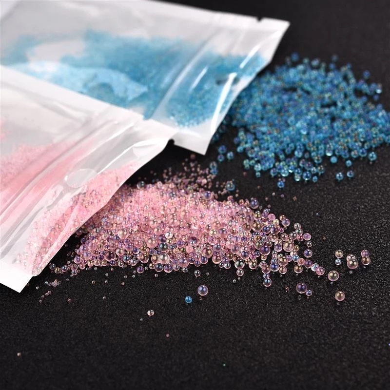Túi 10g hạt thủy tinh mini 0.4 - 3mm dùng cho trang trí móng tay làm trang sức 3D DIY