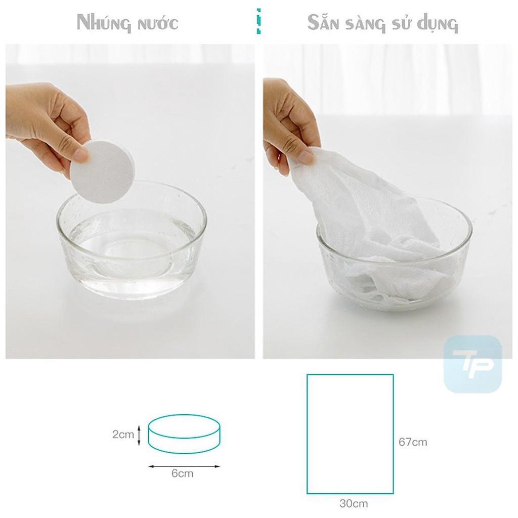 Khăn tắm nén du lịch bằng 100% Cotton dùng một lần 70*140 cm / Khăn Nén Cotton Du Lịch Siêu Thắm Nước