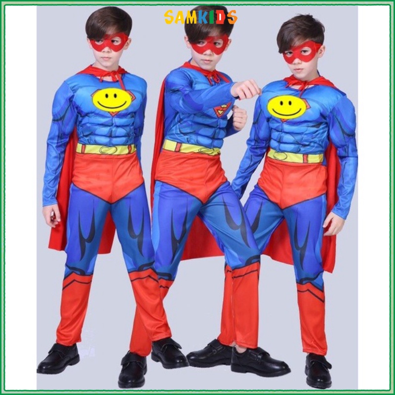 bộ quần áo Siêu nhân hóa trang cho  trẻ em super man có thể là đồ chơi hóa trang halloween COS2106