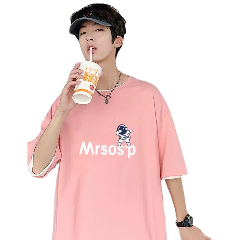 Áo Thun Tay Ngắn Dáng Rộng In Hình Phi Hành Gia Kiểu Hip-Hop Đường Phố Hàn Quốc Thời Trang Mùa Hè Cho Nam Cỡ M-8XL