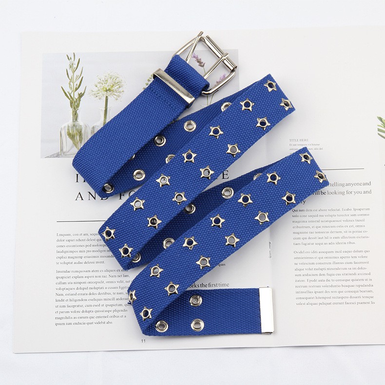 Thắt Lưng Vải Bố Đục Lỗ Hình Ngôi Sao Thời Trang