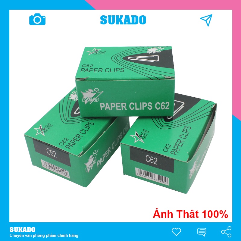 Combo 5 Kim kẹp giấy sắt C62 -C32 - C82 ghim tài liệu SUKADO