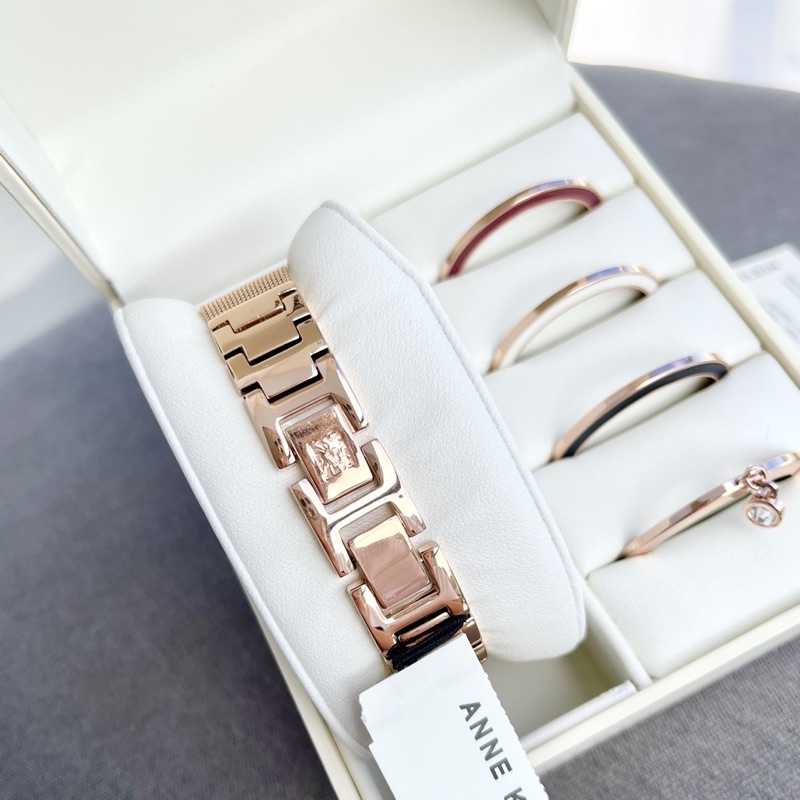 Set đồng hồ ANNE KLEIN nữ model AK/3166INST dây mesh rose gold kèm 4 viền thay thế