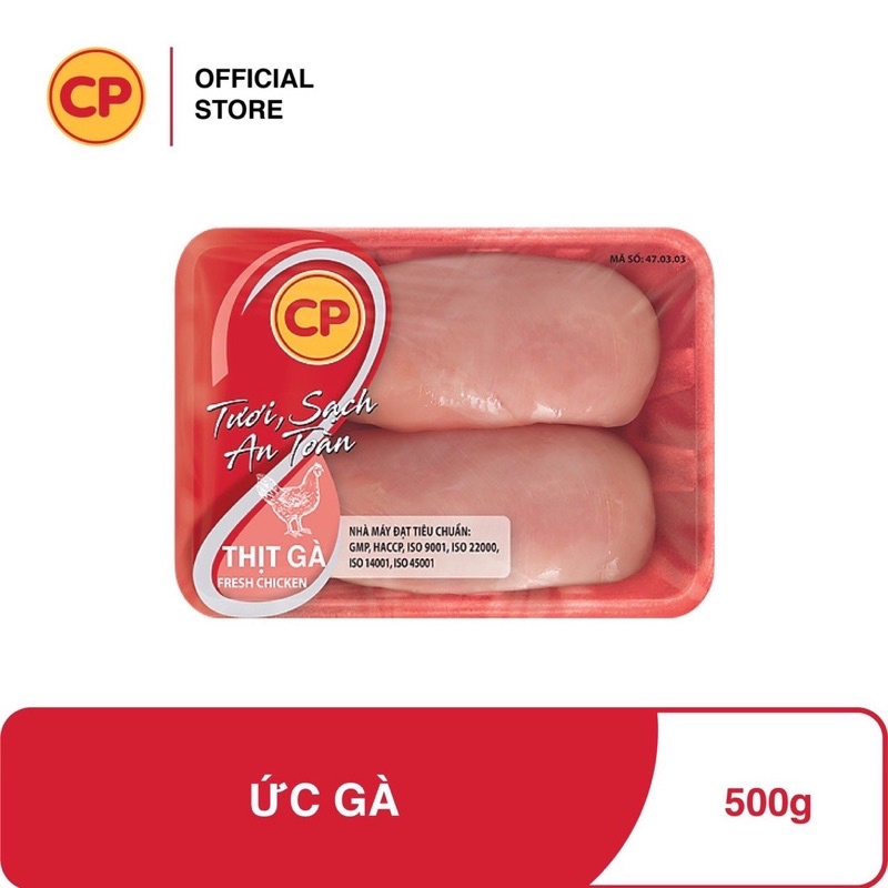 Ức gà phi lê CP hộp 500gr giao tphcm