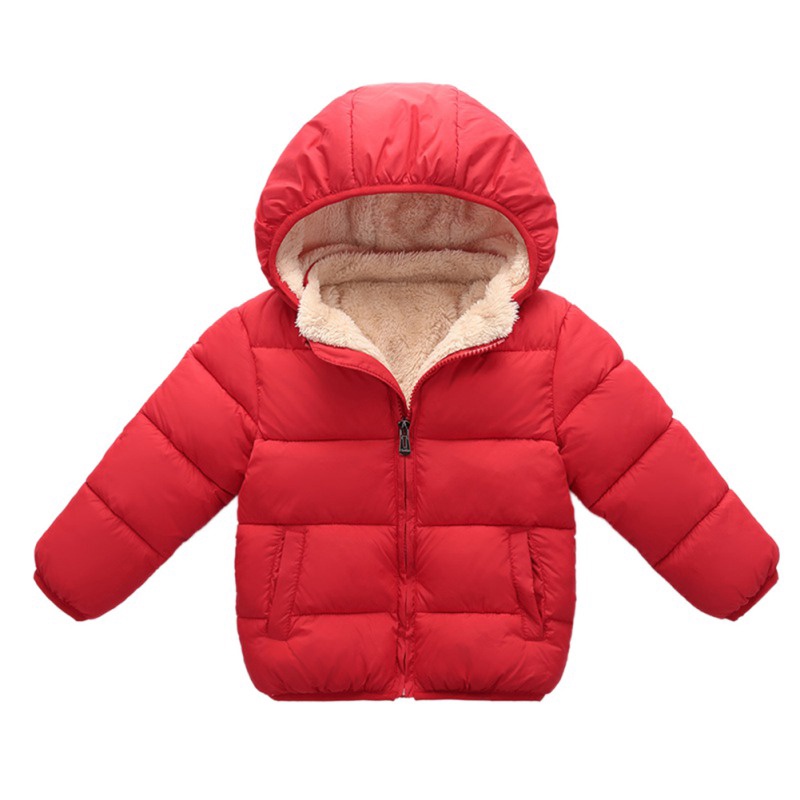 Áo Khoác Phao Đệm Cotton Phối Nhung Giữ Ấm Thời Trang Cho Bé Trai Và Gái