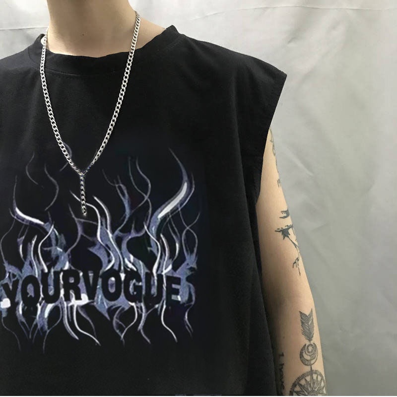 Áo thun nam MMIOT không tay dáng rộng in chữ thời trang hip hop cá tính